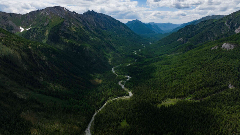 A river valley in mongolia.